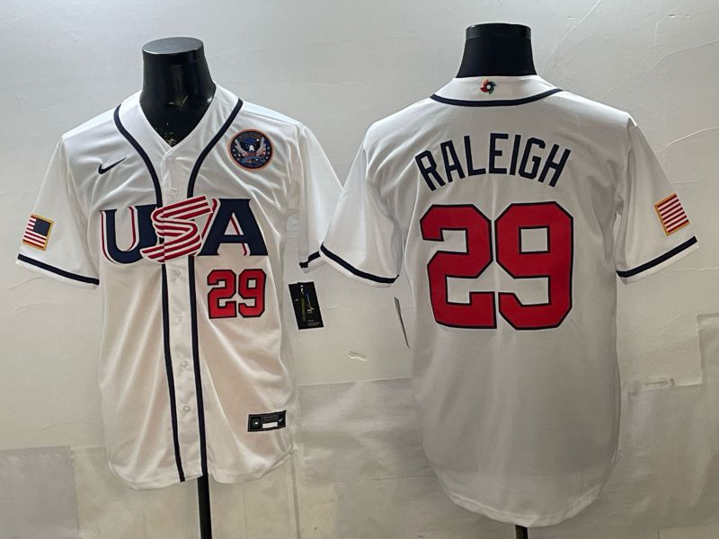 Men 2026 World Cub USA #29 Raleigh White Game Nike MLB Jersey style 006->->MLB Jersey